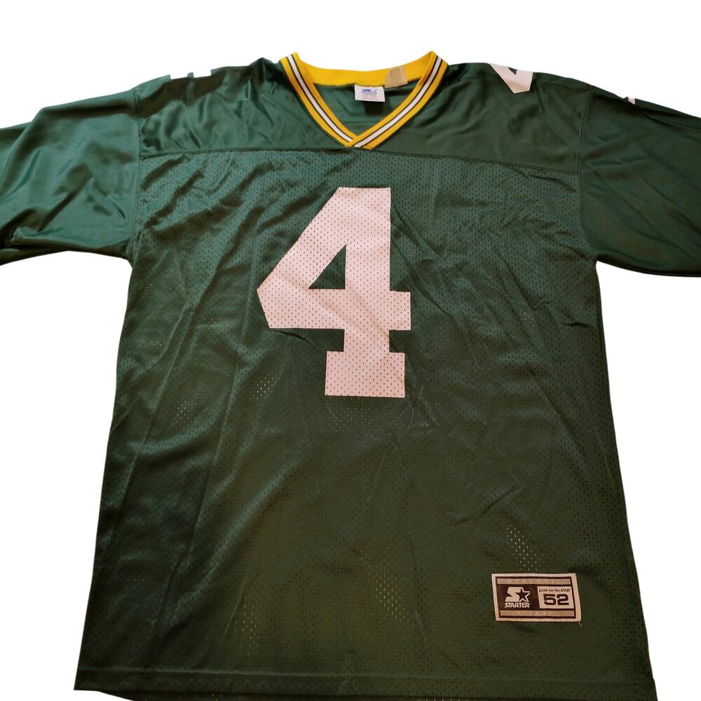 Vintage Starter Brett Favre 4 NFL Green Bay Packers Jersey 52 XL 1990s Slit Mesh